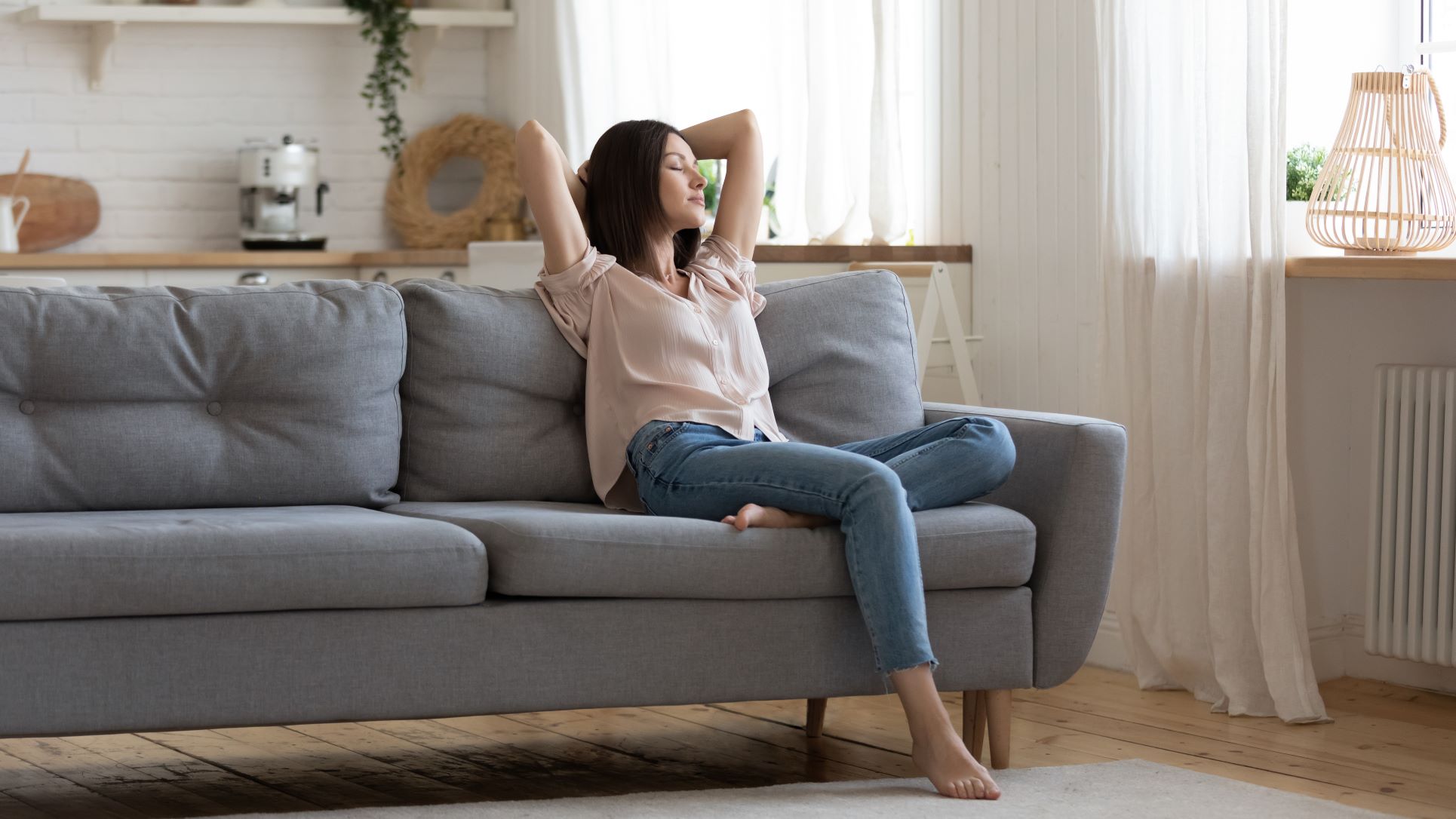 woman on couch relaxing